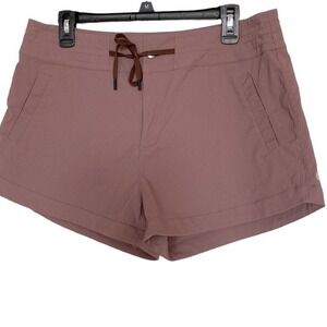 CRZ Yoga Shorts. 2 1/2” inseam. Zip button and drawstring mauve size 14
C